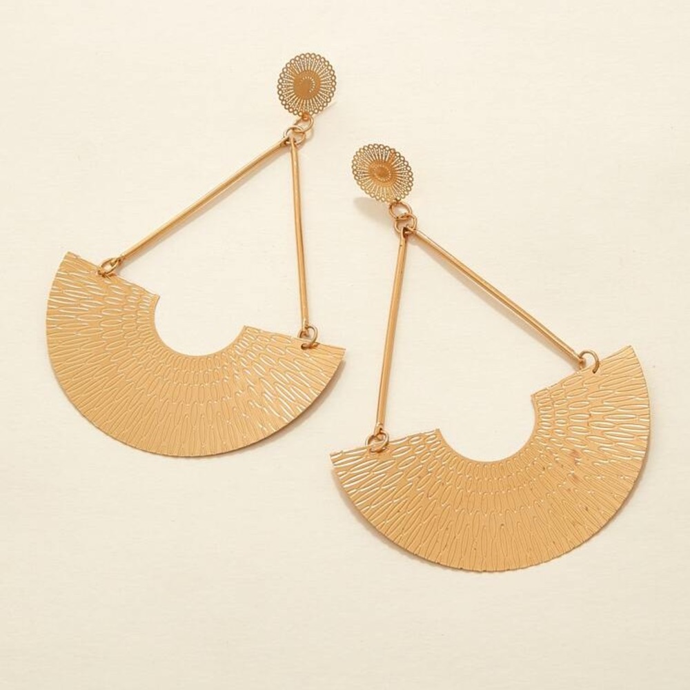 Gold Fan Earrings